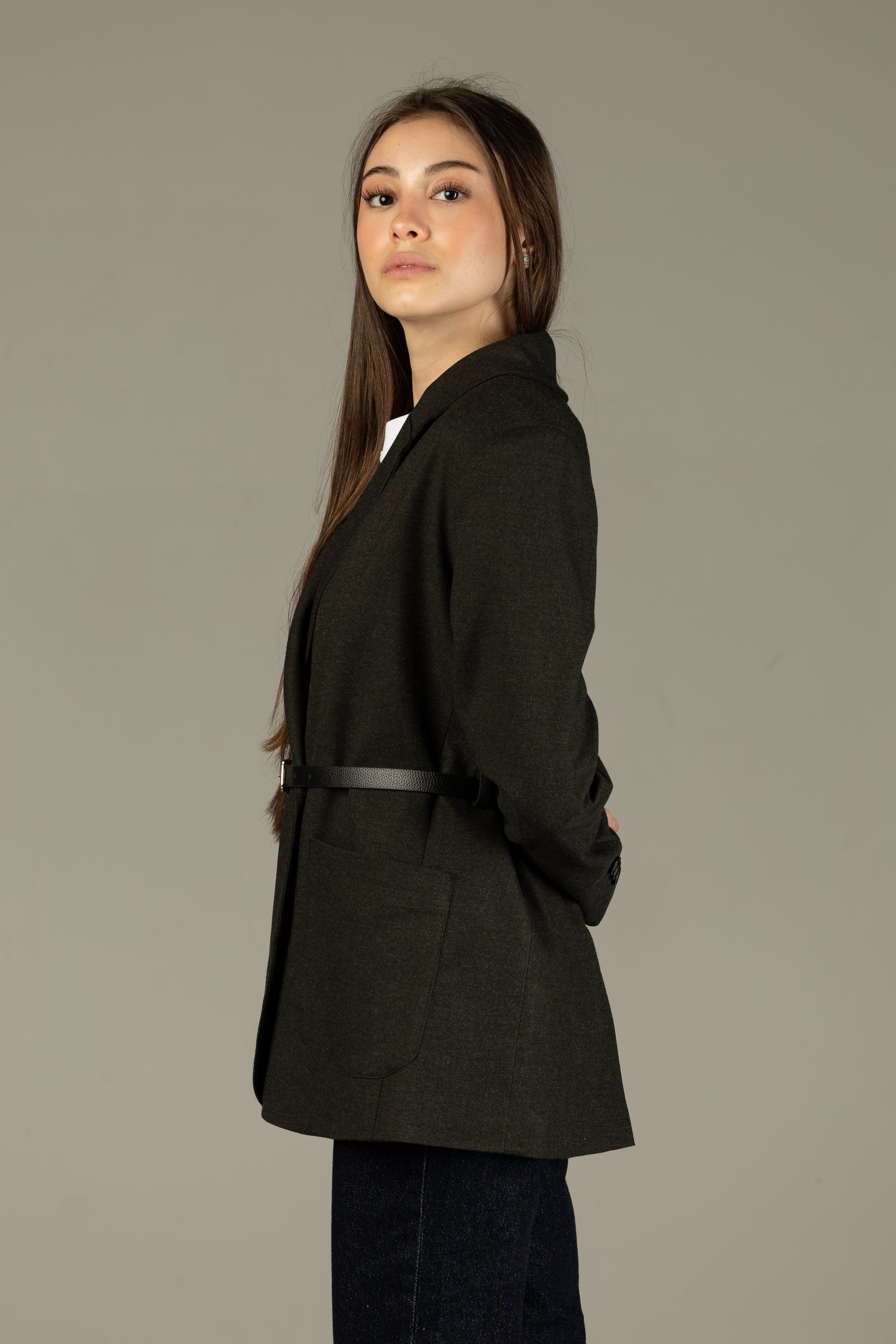 Belted blazer